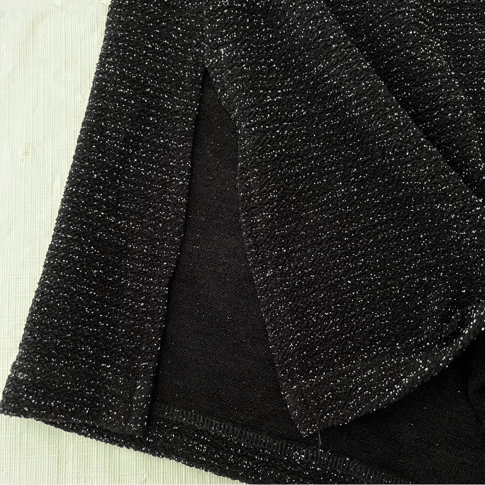 Vintage 80s Rabbit Rabbit Rabbit Black Metallic Sparkle‎ Long Line Cardigan - Picture 5 of 6